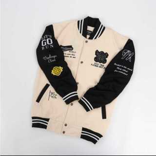 COD- Varsity Jacket Baseball Vintage - Jaket Baseball Varsity Salvio Hexia Cream - Jaket Bomber Salv