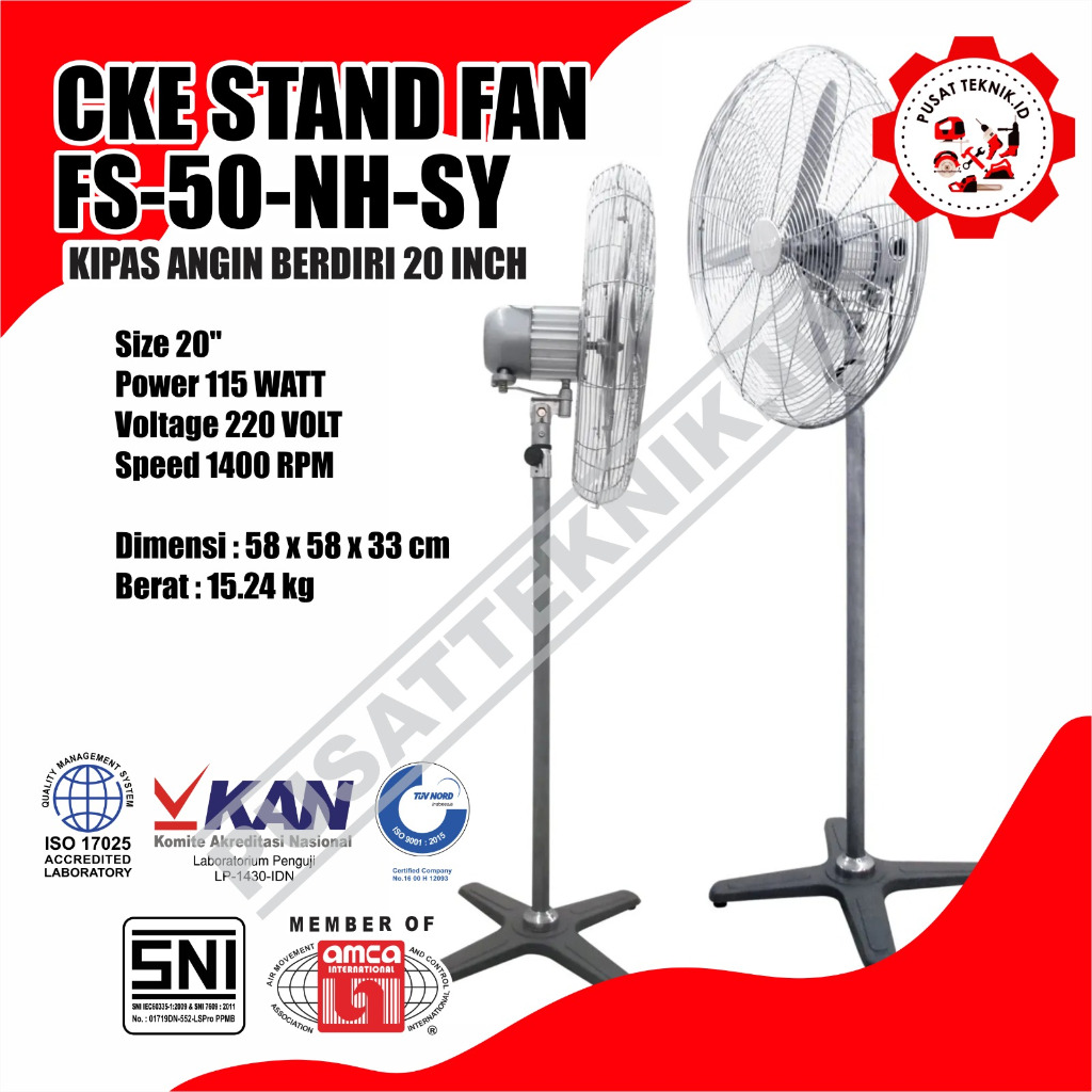 TERMURAH KIPAS ANGIN BERDIRI STAND FAN CKE 20 INCH PUSAT TEKNIK ID