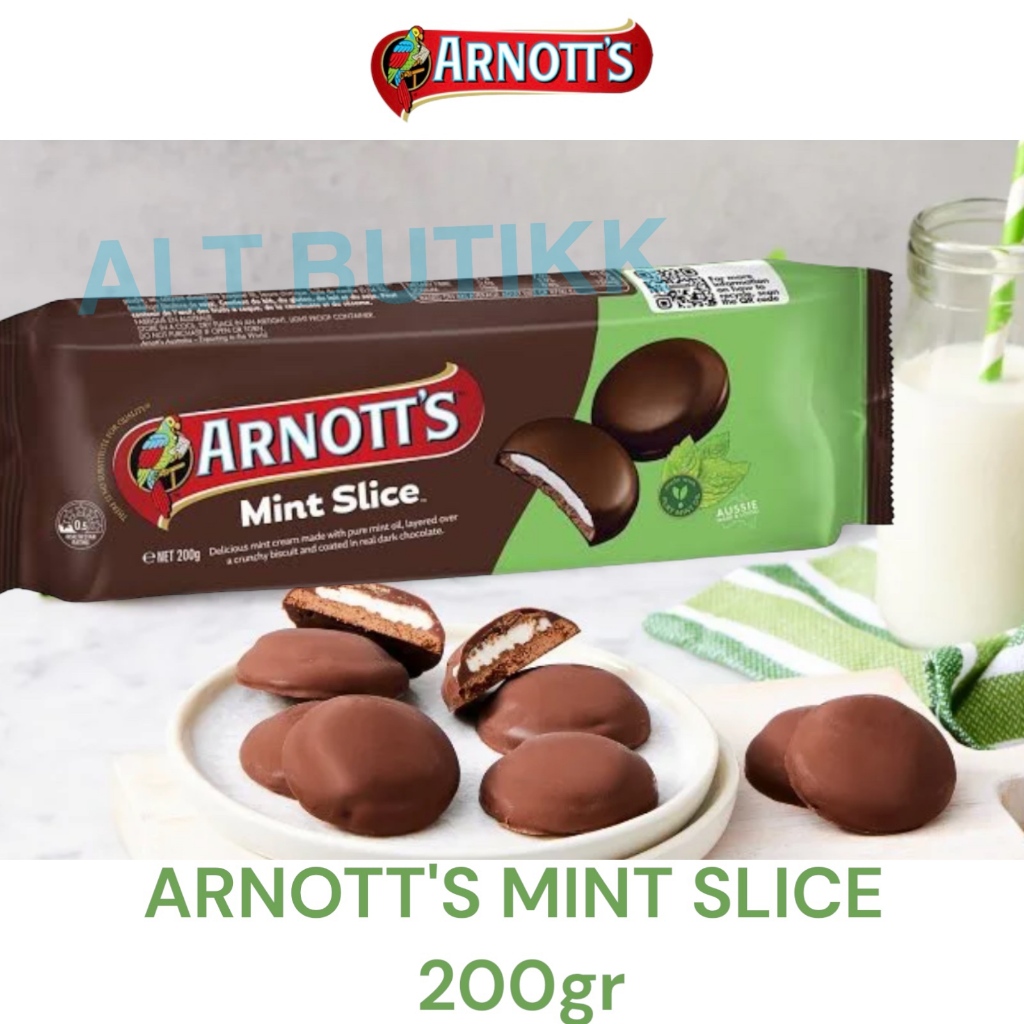 

ARNOTT'S MINT SLICE CHOCOLATE BISCUIT 200gr | BISKUIT ARNOTTS AUSTRALIA