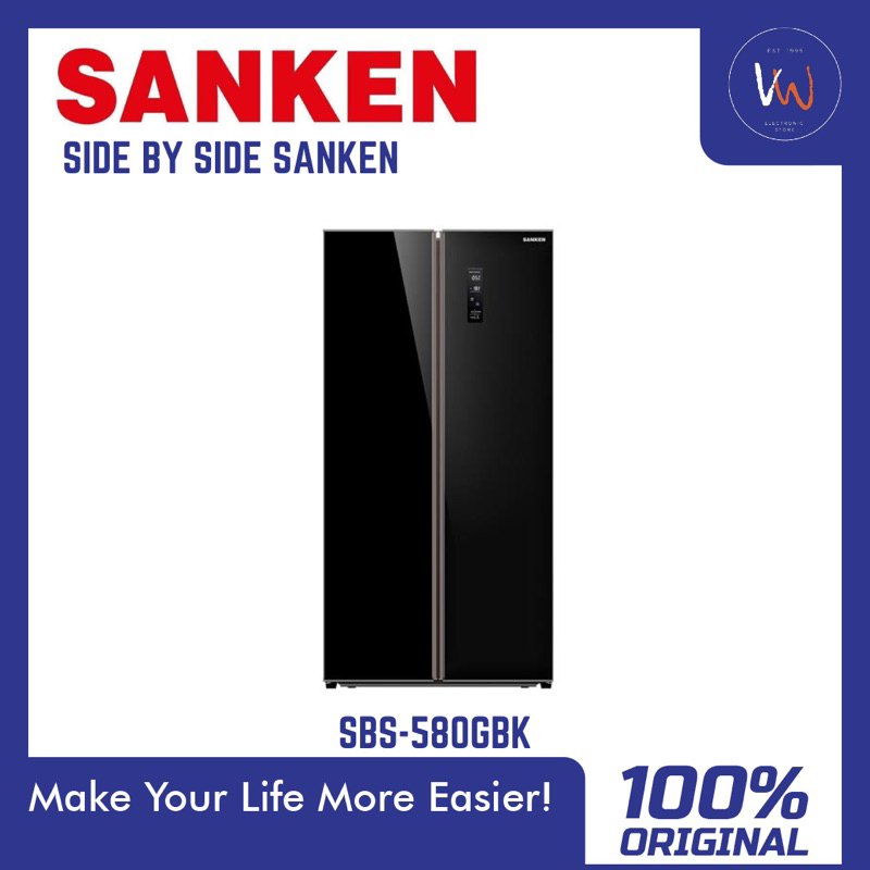 Side By Side Sanken SBS-580 GBK / Kulkas 2 Pintu Jumbo / Kulkas 4 Pintu