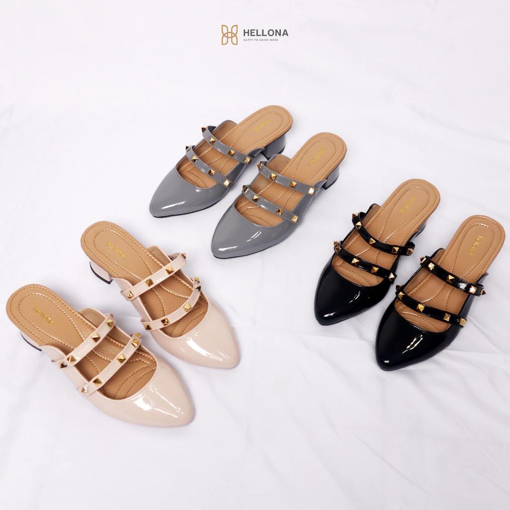HELLONA GISELLE Sepatu Heels Wanita Cantik Elegan Sol Anti Slip Hak 5cm