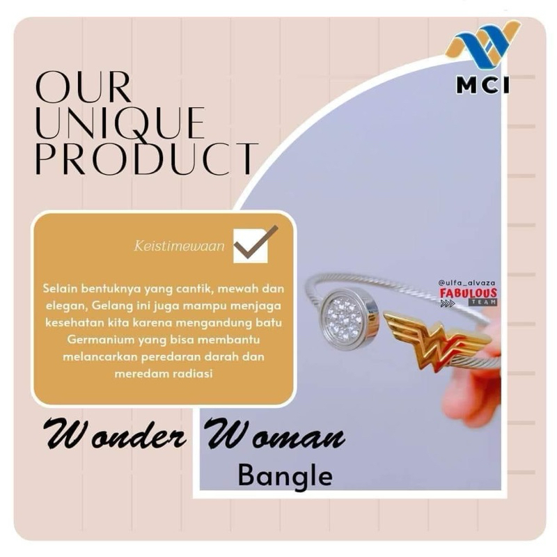 GELANG WONDER WOMEN ORIGINAL MCI 100%