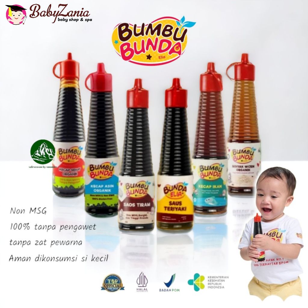 

BUMBU BUNDA by Elia | Kecap MPASI Organik - Non MSG | Kecap Manis Asin - SAOS TERIYAKI