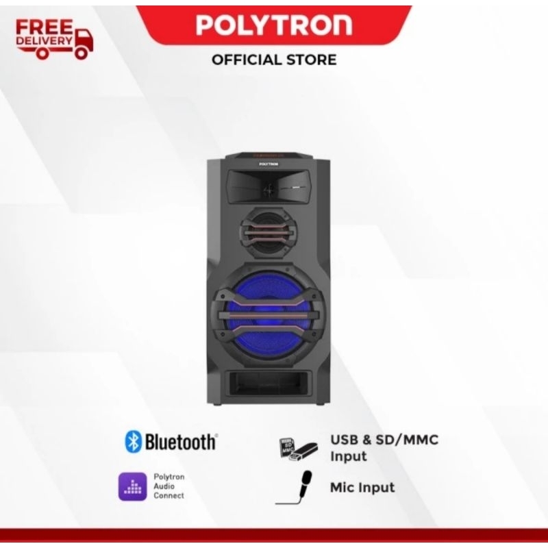 POLYTRON PAS 12SA15 Speaker Aktif Bluetooth Karaoke 12 inch 70 WRMS PAS12SA15