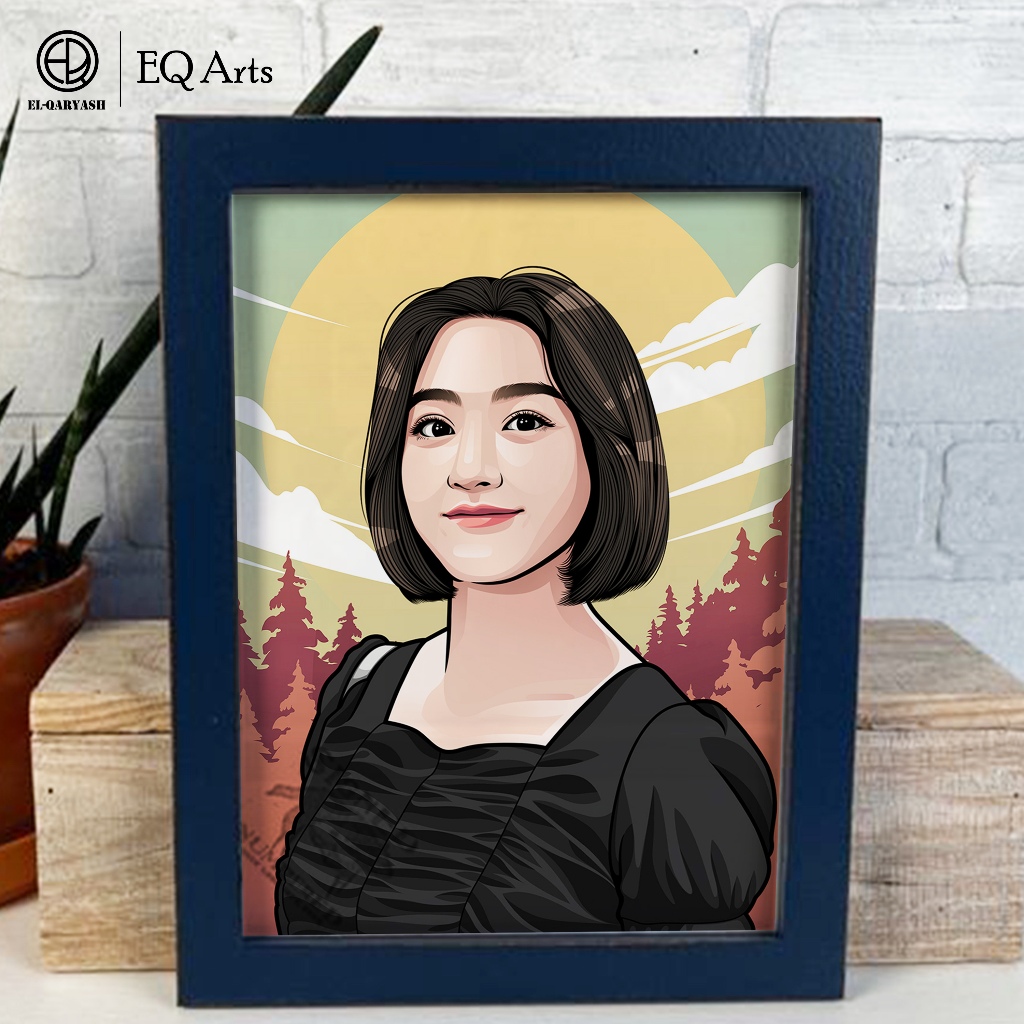 #STYLE1 CUSTOM ILUSTRASI VECTOR ART ORDINARY, VEKTOR WAJAH,  KADO HADIAH ULANG TAHUN, WISUDA, PERNIK