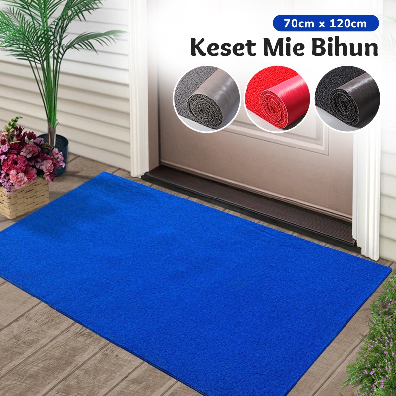 PROMO Keset Kaki Lantai Bihun Polos Tebal 120x70cm Besar Karpet Mie PVC Anti Slip Lembut Ukuran Panj