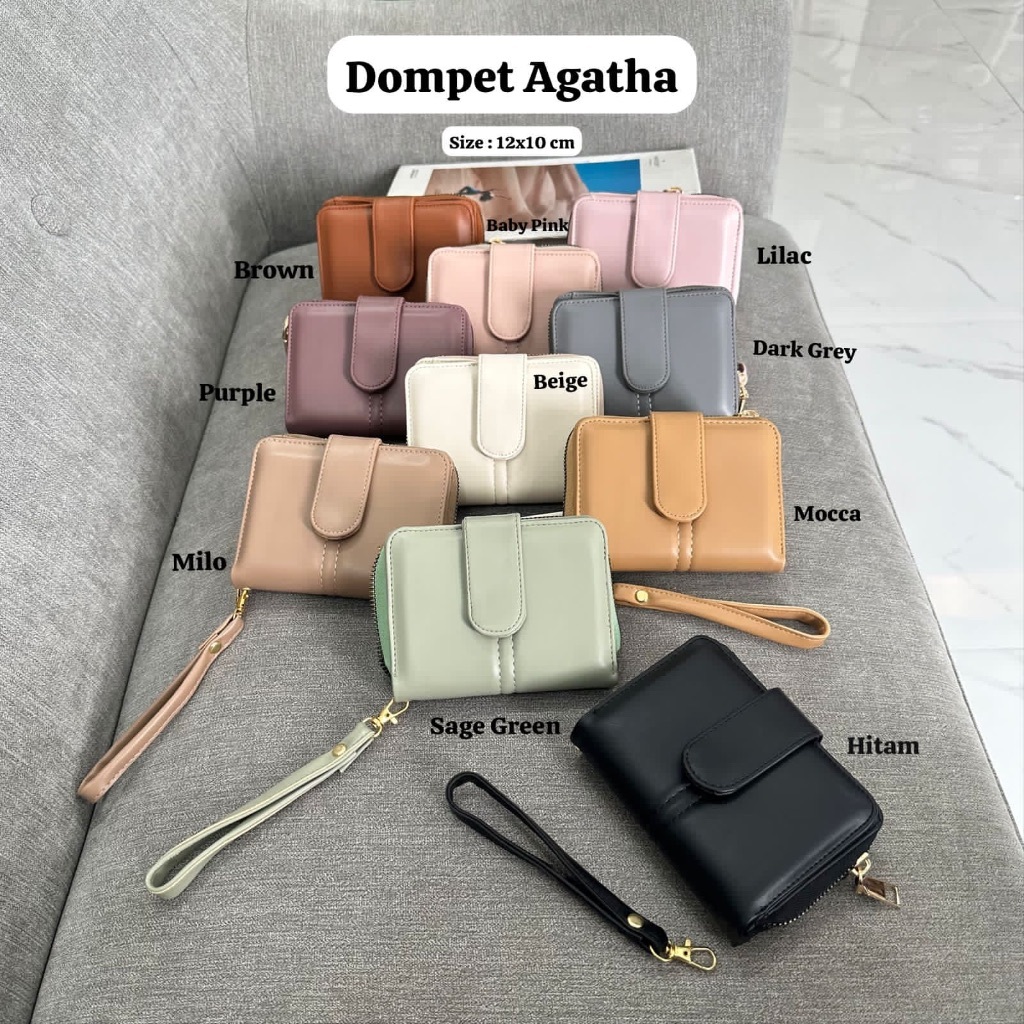 AGATHA Dompet Lipat Wanita Kecil Simpel Elegan Mewah Terbaru Kekinian Agatha Colourfull