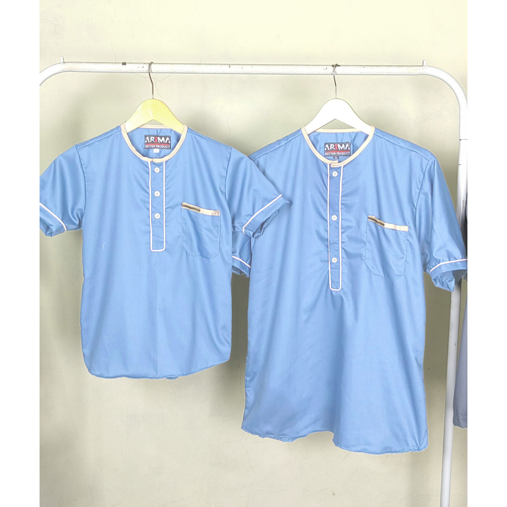 Baby Blue Baju Lebaran Pria Koko Couple Ayah Dan Anak Laki Laki Best Quality