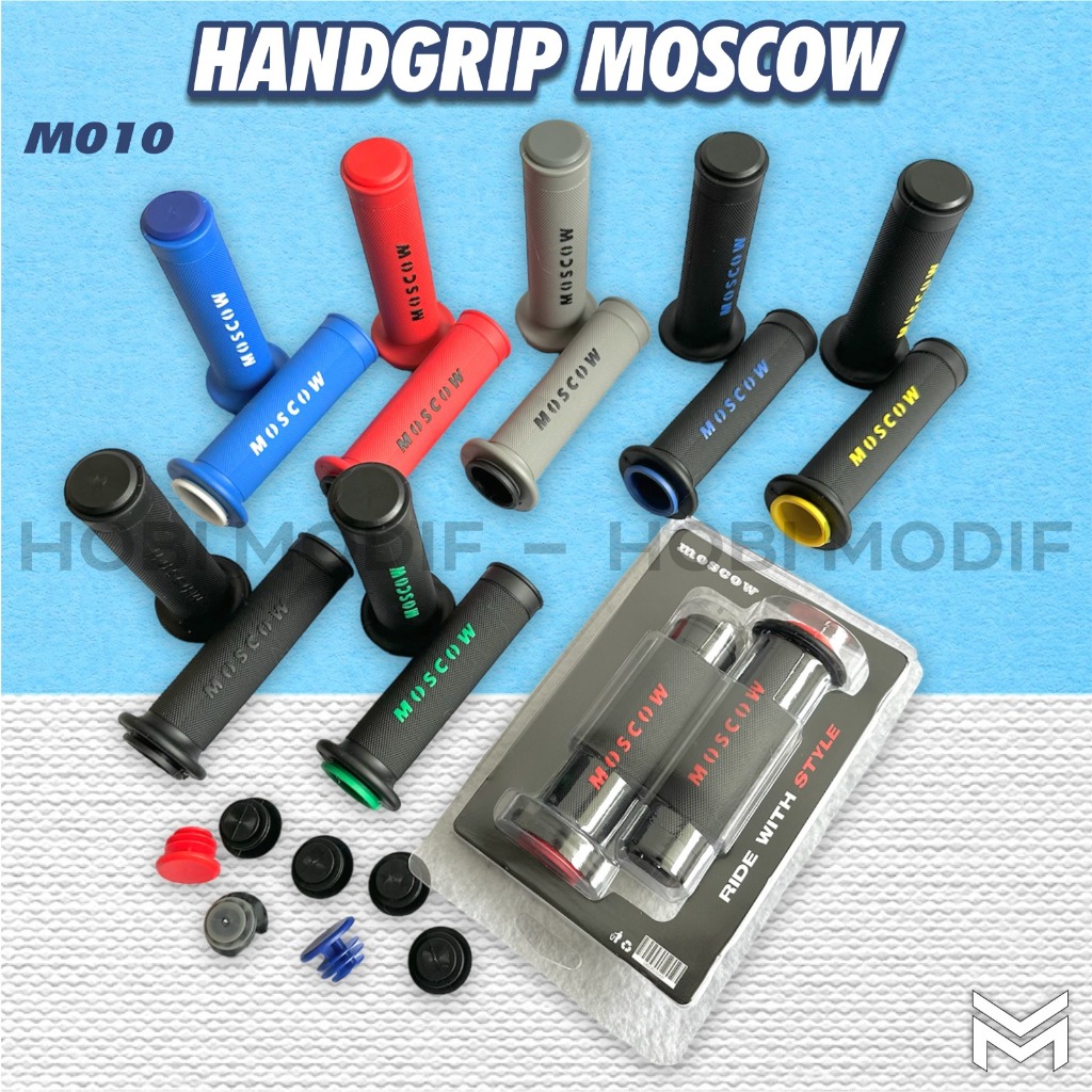 HANDGRIP GRIP MOSCOW M010 GRIP SET KIRI KANAN BANDUL HANDFAT KARET LEMBUT MOSCOW HANFAT MOTOR GAGANG