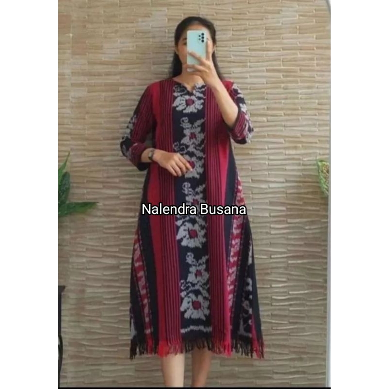 DRESS TENUN RUMBAI-DRESS TENUN-TUNIK TENUN KEKINIAN-BAJU TENUN