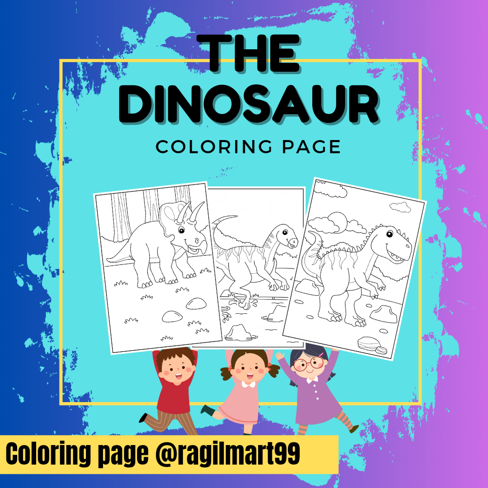 

[ 17 lembar ] DIY Coloring Page / Lembar Sketsa Mewarnai Tema Dinosaurus