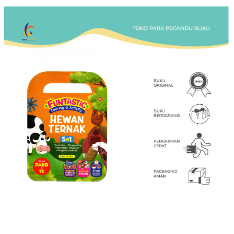 

Buku Mewarnai - Funtastic Coloring & Activity - Hewan Ternak - Kak Intan - Wahyu Media - Bukukaluku