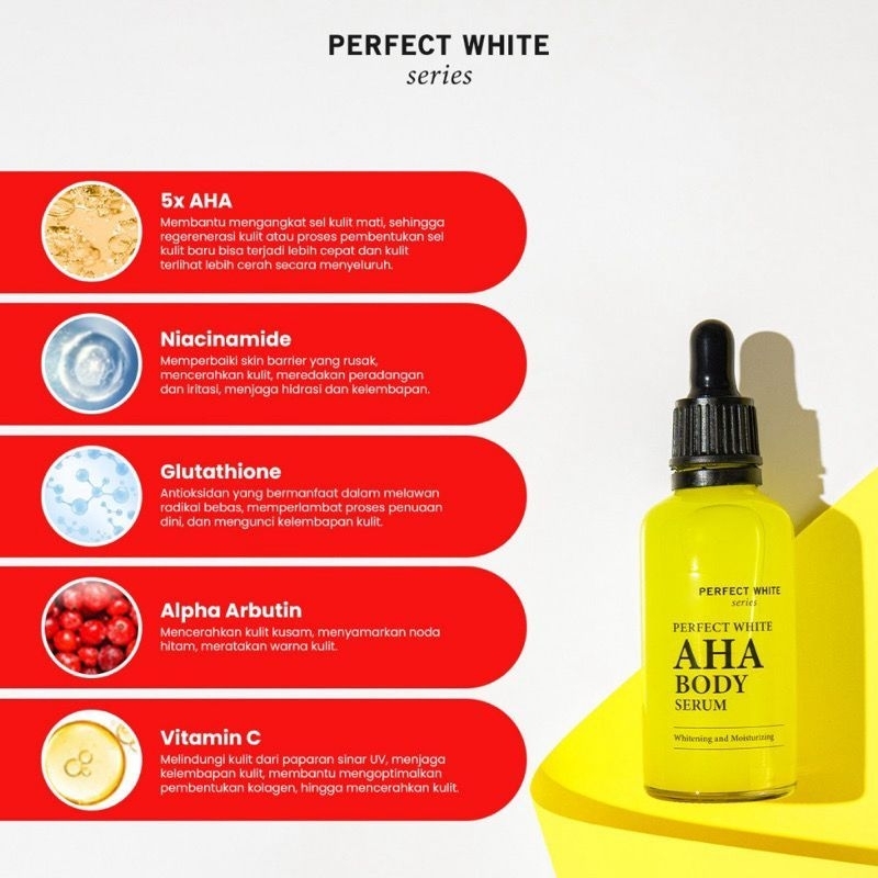 Perfect White Aha Body Serum 50 ML | Aha Body Serum Perfect White 50ml