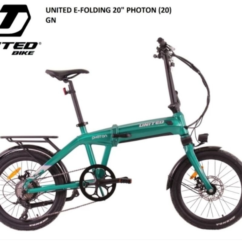 Sepeda Listrik Lipat  UNITED PHOTON 20 inch E bike sepeda lipat ebike