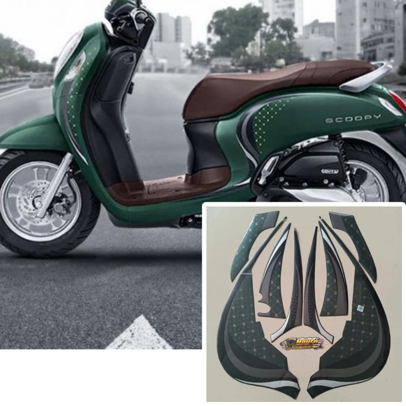 Striping honda scoopy 2023 2024 hijau army list body standar fullset