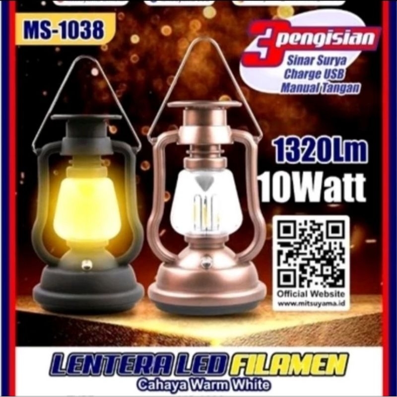 MS-1038 Lampu Lentera LED Mitsuyama 10W MS 1038 - lampu lentera led - LENTERA JADUL PETROMAK