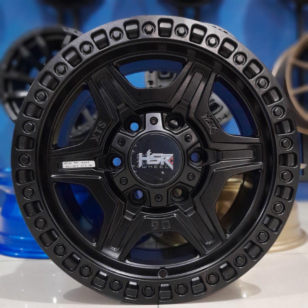 Velg offroad ring 15 mobil panther, dmax, mux hsr xts06 r16 baut 6 lebar 8 black