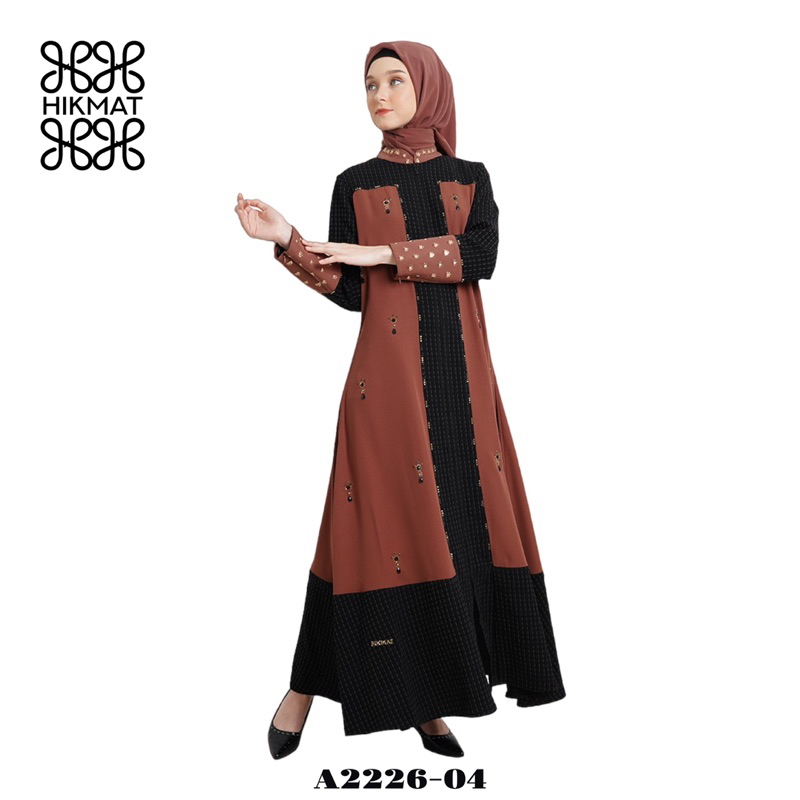 DISKON 15% - ABAYA HIKMAT FASHION ORIGINAL A2226-04