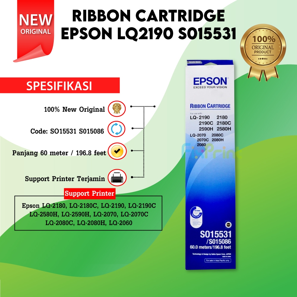 Ribbon Cartridge Epson LQ2190 LQ-2190 LQ2180 LQ-2190 Original