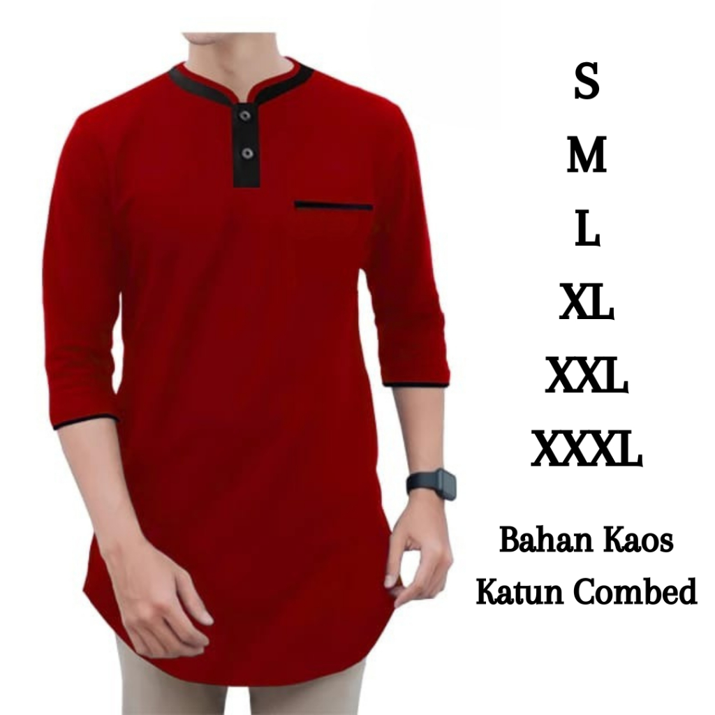 best sale baju koko kaos pria bahan kaos katun combed bo ukuran s m l xl xxl xxxl koko kurta