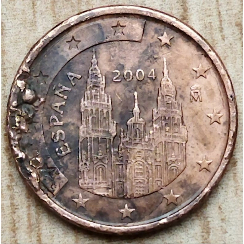1 euro cent 2004 espana Spanyol coin error