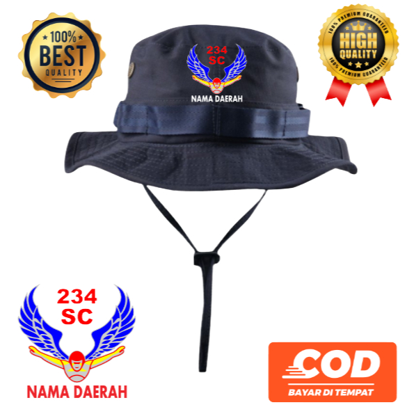 Topi rimba model 234 SC Custom Nama Daerah premium grosirsweterbandung