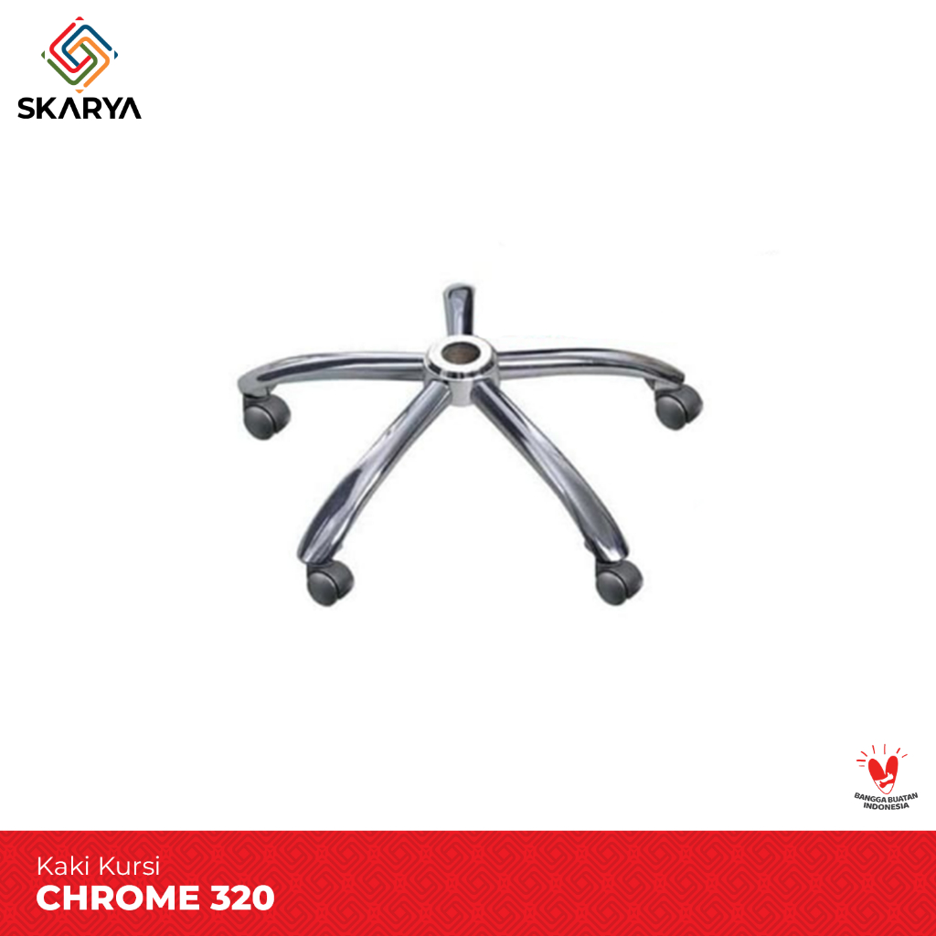 Kaki Kursi Kantor Besi Chrome 320 Termasuk Roda (Baru)