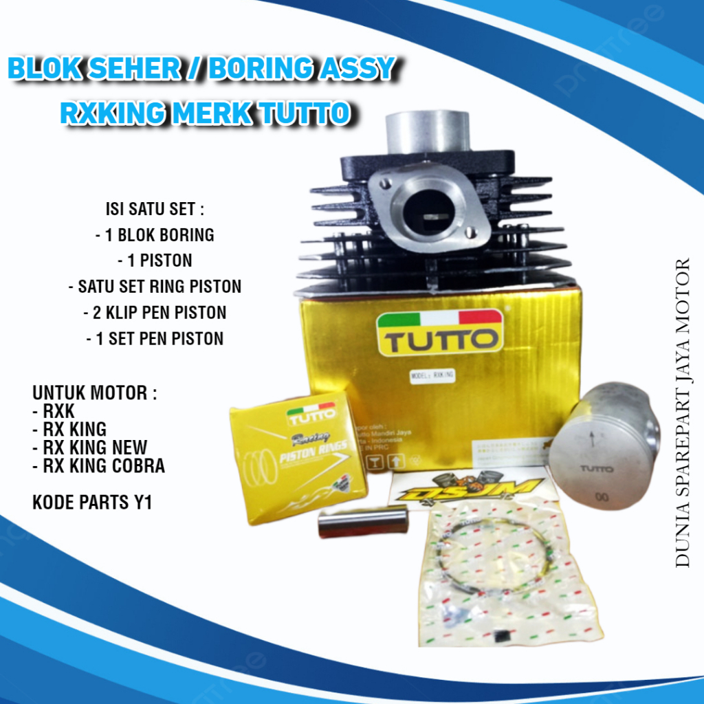BLOK SEHER RXK RX KING COBRA Y1 KOMPLIT - BORING ASSY RXKING - CYLINDER BLOK RXK KODE Y1 MERK TUTTO