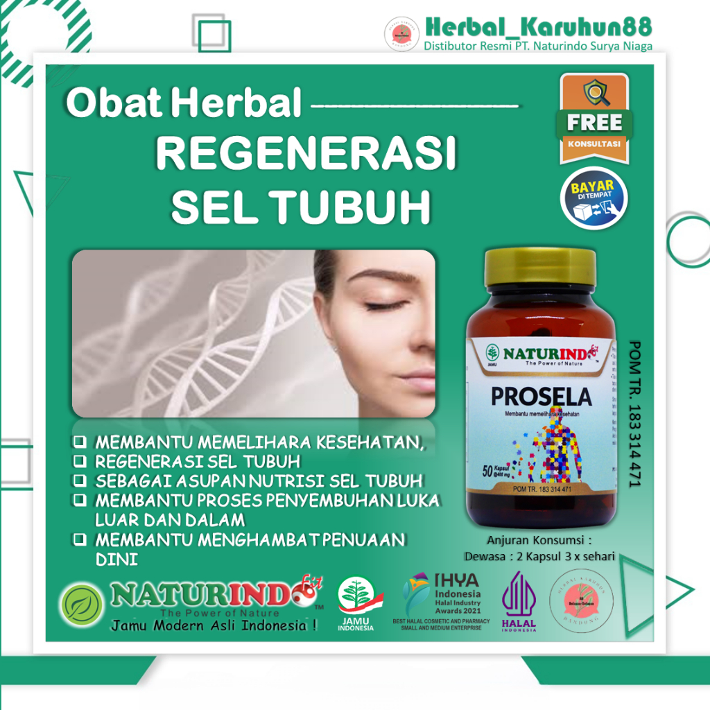 Herbal Anti Aging Skincare dari Dalam Penghilang Bekas Luka Regenerasi Sel Prosela Naturindo