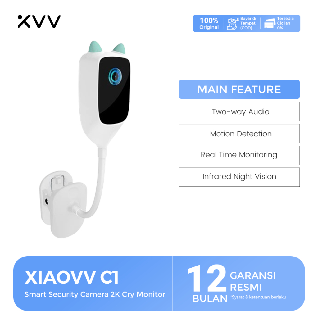 XVV - C1 - Xiaovv Smart Security 2K Night Vision Cry Detection Baby Monitor