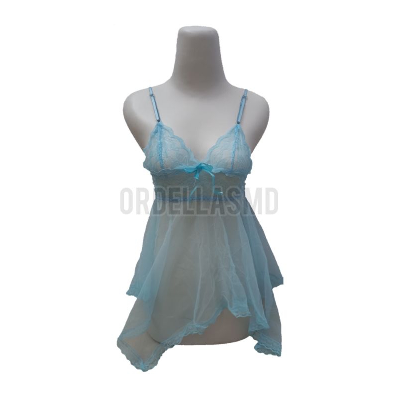 ORDELLASMD L004 Pakaian Tidur Wanita Fashion Dress Lingerie G String-Biru
