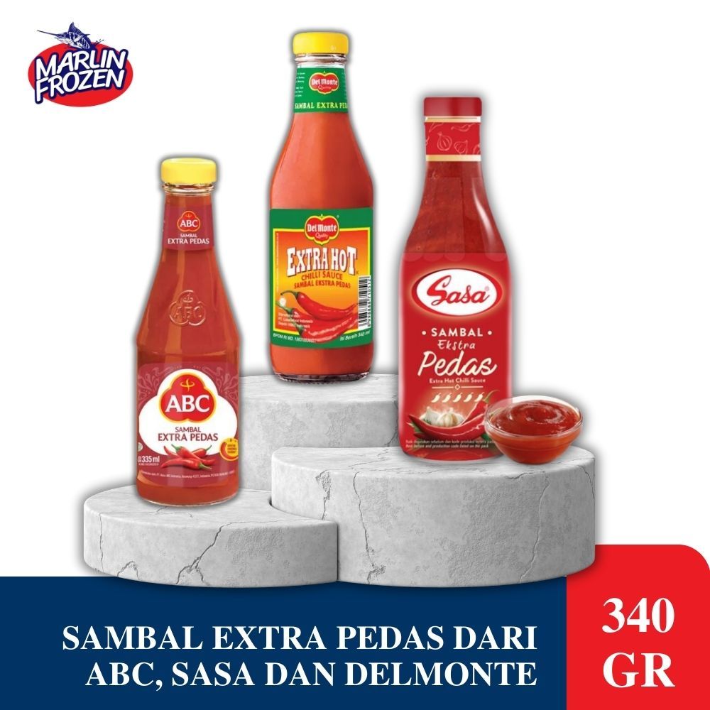 

Delmonte Extra Hot Chili Sauce 340 Ml | Abc Sambal Extra Pedas 340 Ml / Sasa Sambal Ekstra Pedas 340 Ml