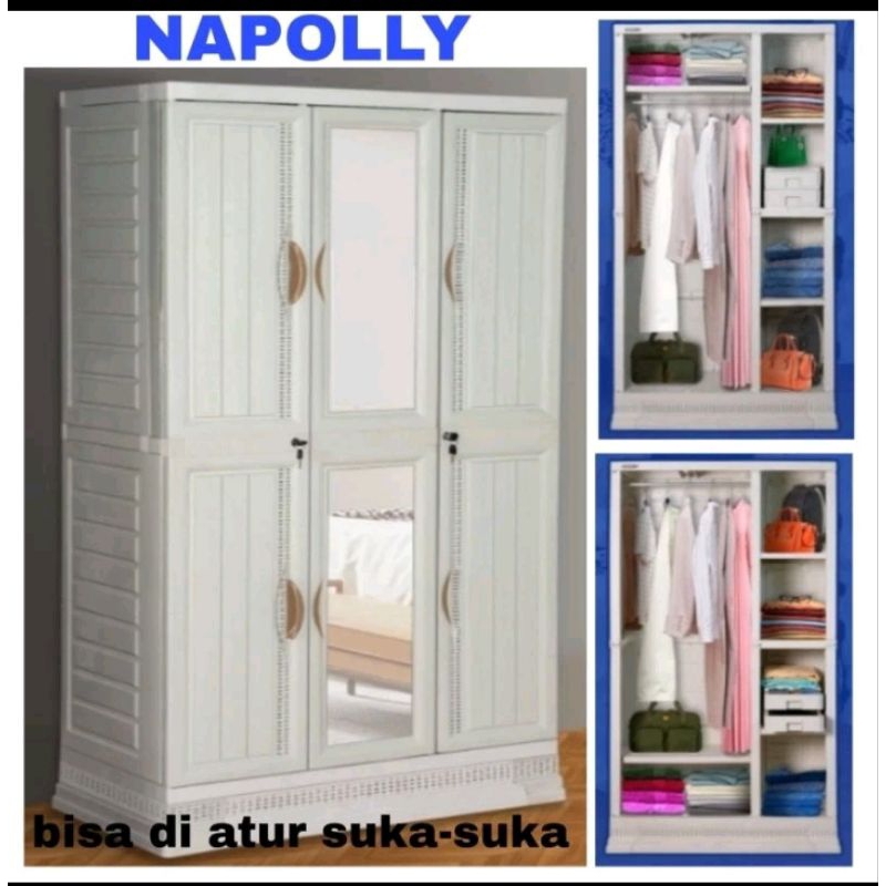 Lemari Plastik Napolly 3pintu