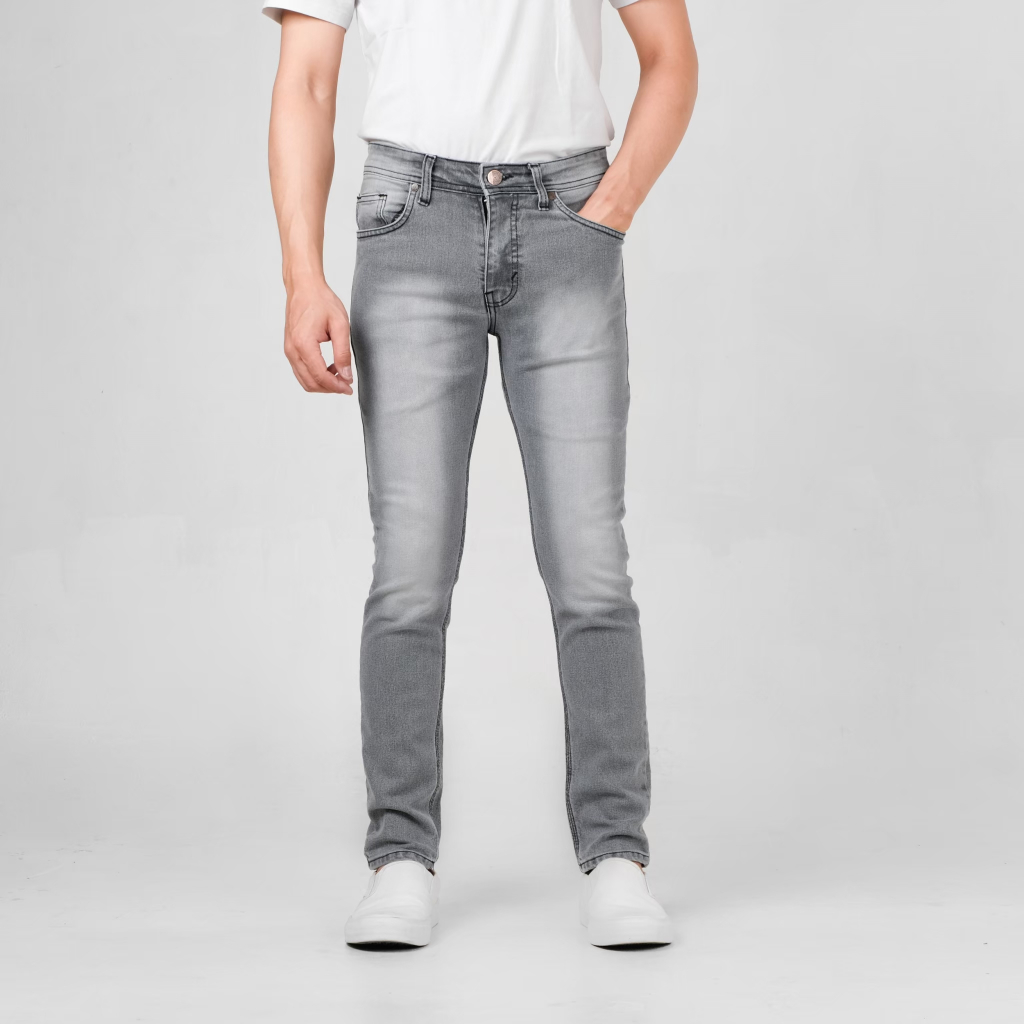 GEVAR Celana Jeans Scub Washed Slimfit Pria Premium