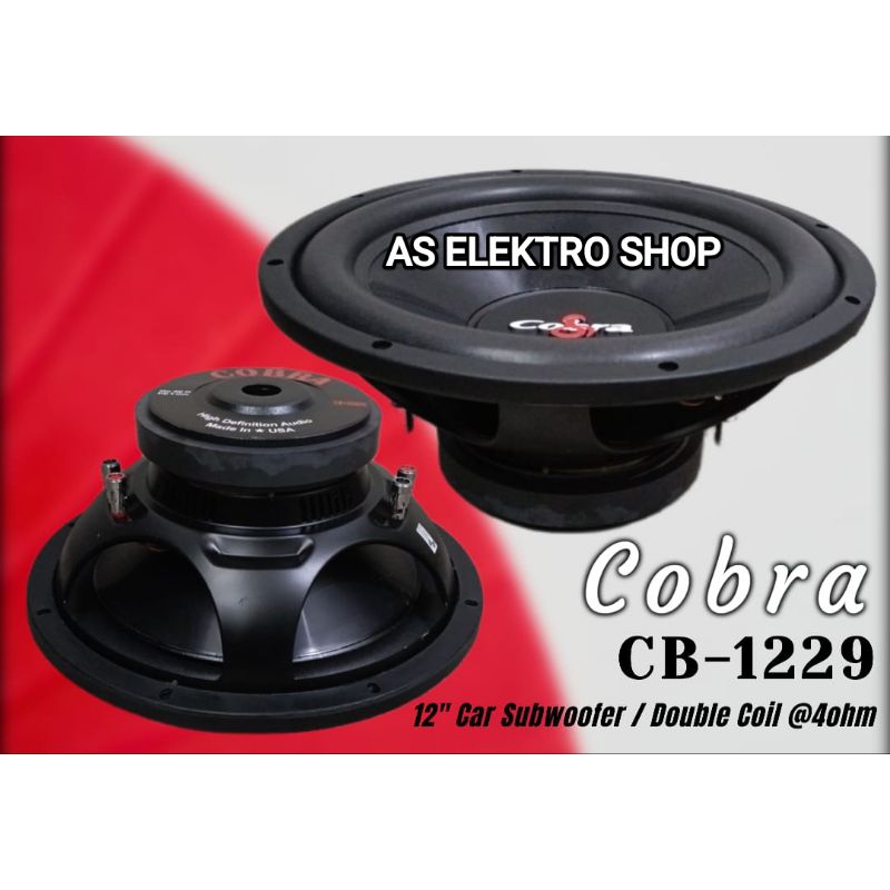 SPEAKER SUBWOOFER 12 INCH MERK COBRA CB 1229 DOUBLE COIL MADE IN USA