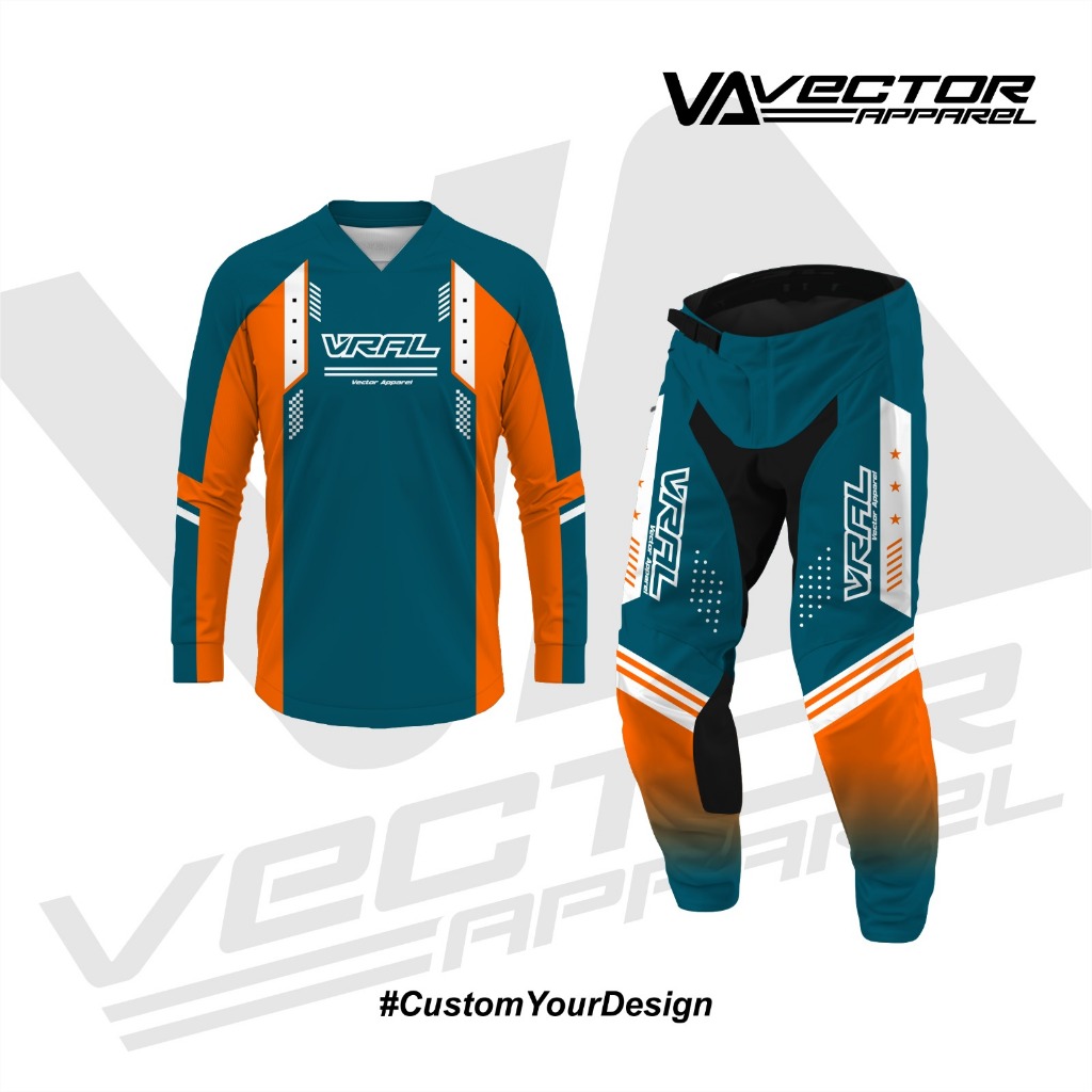 GEARSET MOTOCROSS JERSEY SET TRAIL TRABAS GRASTRACK CUSTOM  PREMIUM JSTV16