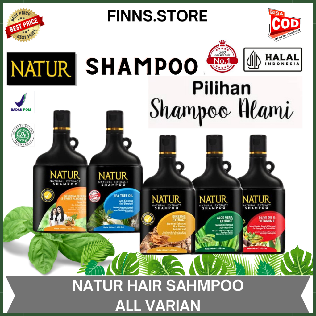 𝐅𝐈𝐍𝐍𝐒 𝐒𝐓𝐎𝐑𝐄 - Shampo Rambut | Natur Shampoo Gingseng | Shampo Untuk Rambut Rontok & Tebal - NATUR NA