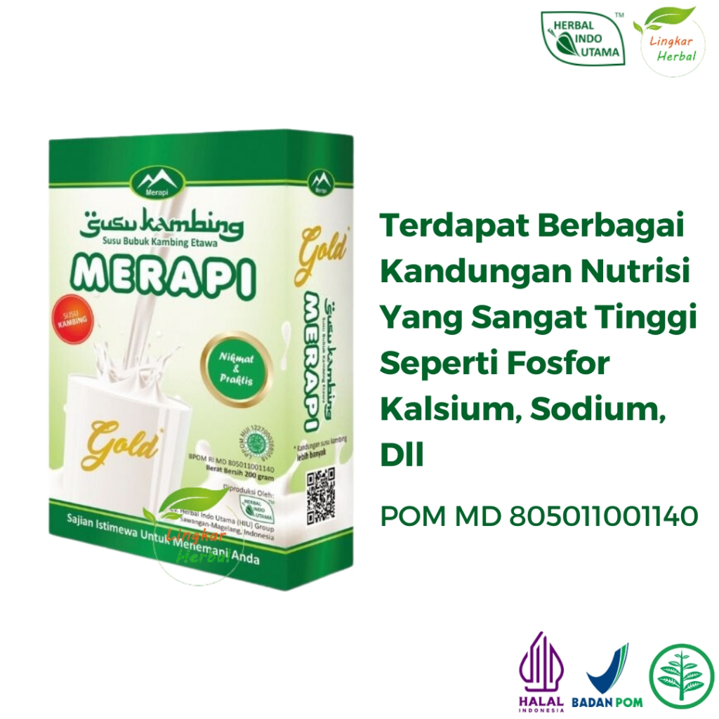

SUSU KAMBING MERAPI ETAWA GOLD Isi 200 Gram Asli Herbal Indo Utama