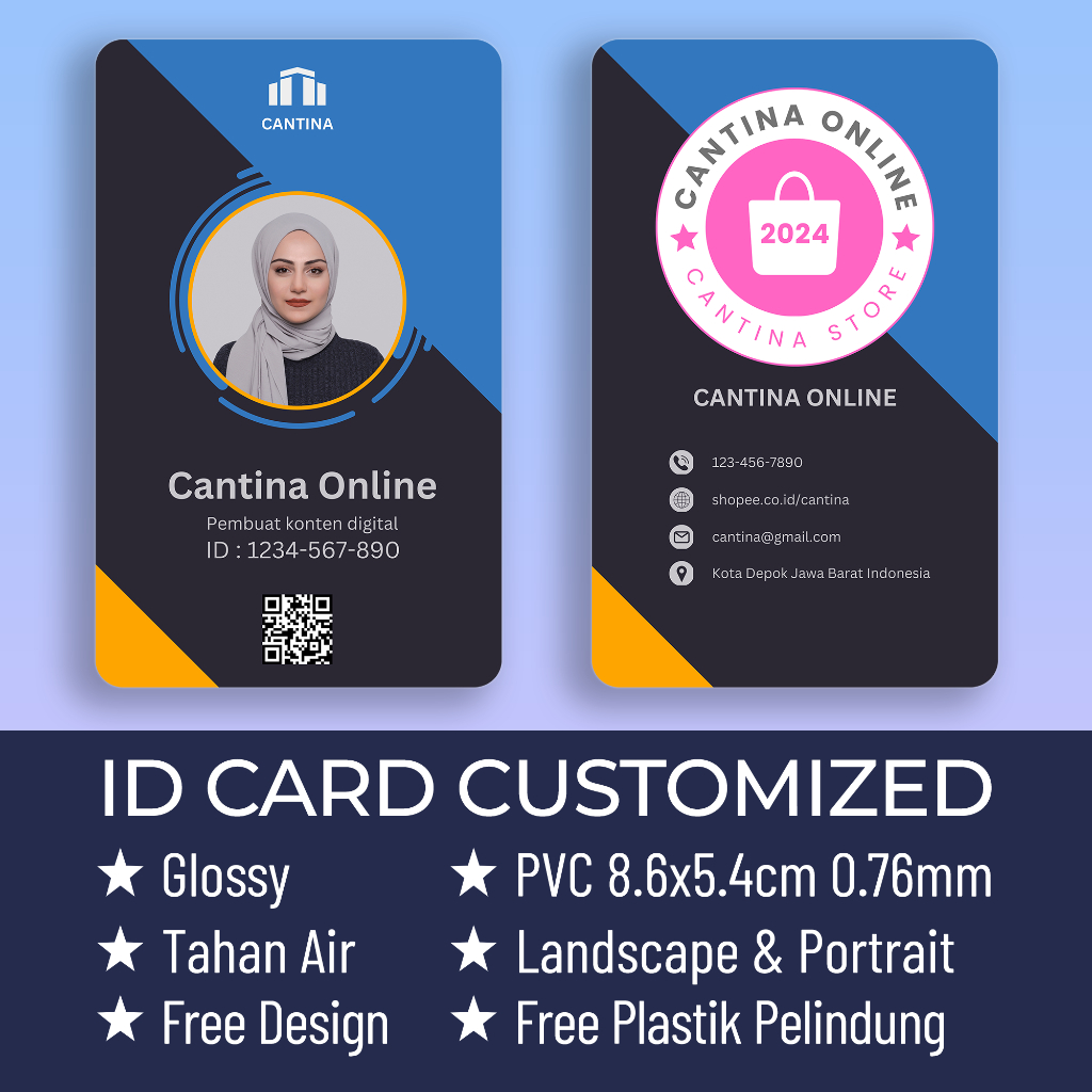 

Cetak ID Card Custom PVC Kartu Pelajar Member Card Kartu Anggota
