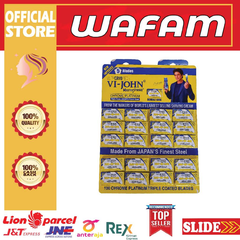 PISAU SILET VI-JOHN CHROME PLATINUM BARBER PANGKAS SALON ISI 100PCS