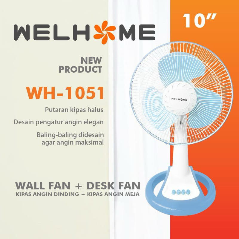 Kipas Angin Duduk 10 Inch Welhome WH 1051