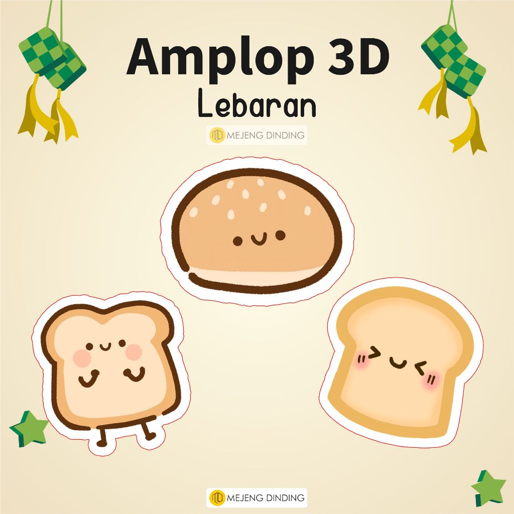 

DAPAT 8 BIJI - AMPLOP 3D LUCU UNIK 2024 MOTIF ROTI / Amplop Lebaran 3D Premium Lucu / Amplop Lebaran 2024 Amplop Karakter Lucu Amplop Angpao Idul Fitri Lucu / (ISI 6) Amplop Lebaran 3D Cromboloni viral Series Cake 2024 / Angpao THR Unik