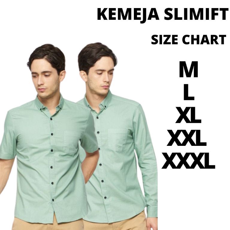 ART G65I kemeja pria lengan panjang hijau sage hijau tosca hem lengan pendek hijau sage toscapolos s