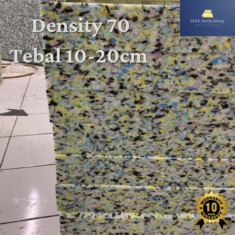 Busa Kasur Rebonded Lembaran 100x200cm Density 70 Tebal 10cm 15cm dan 20cm