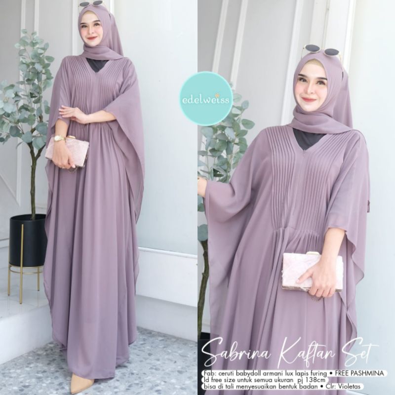 RESTOK SABRINA KAFTAN SET HIJAB BY EDELWEISS