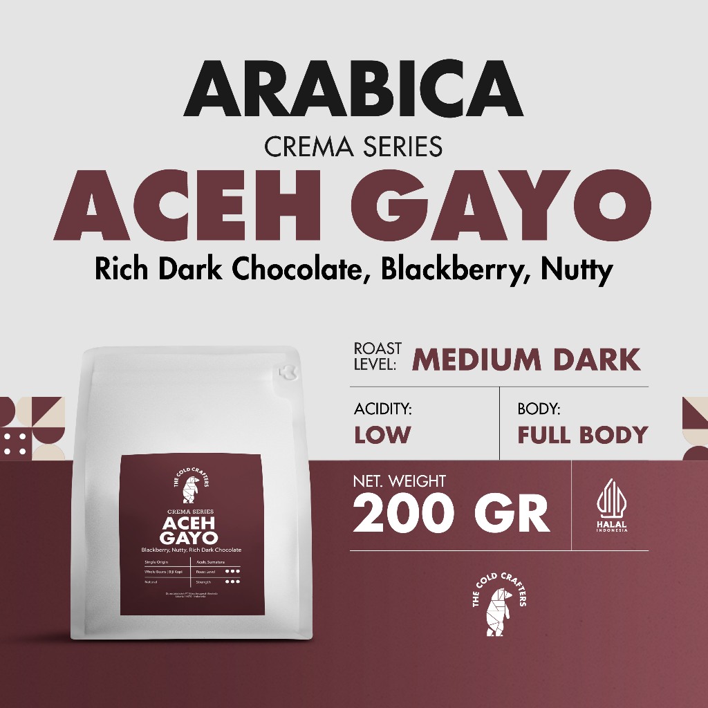 Aceh Gayo Crema Series Arabika Coffee Arabica Biji Kopi Bubuk