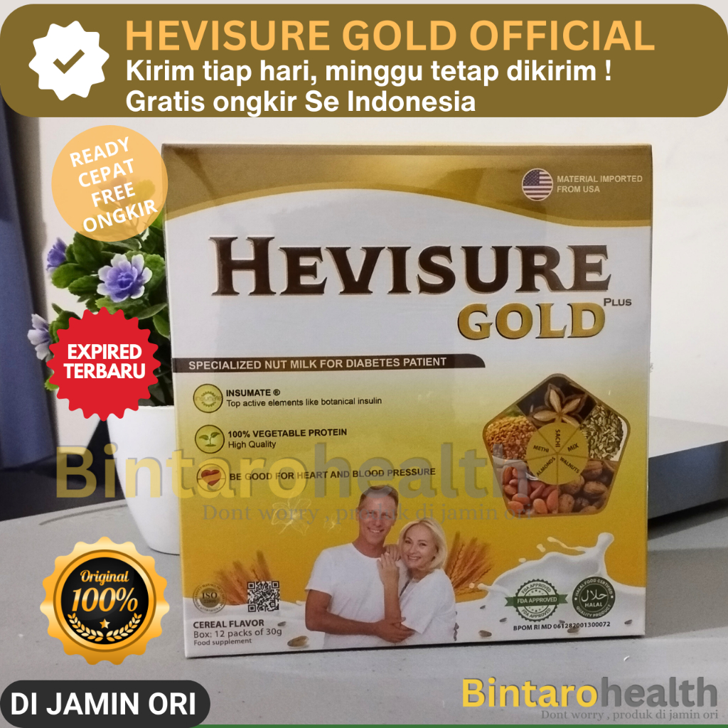

HEVISURE GOLD MILK SUSU OBAT KENCING MANIS DIABETES INSULIN PANKREAS 1 BOX ISI 12 SACHET ORIGINAL