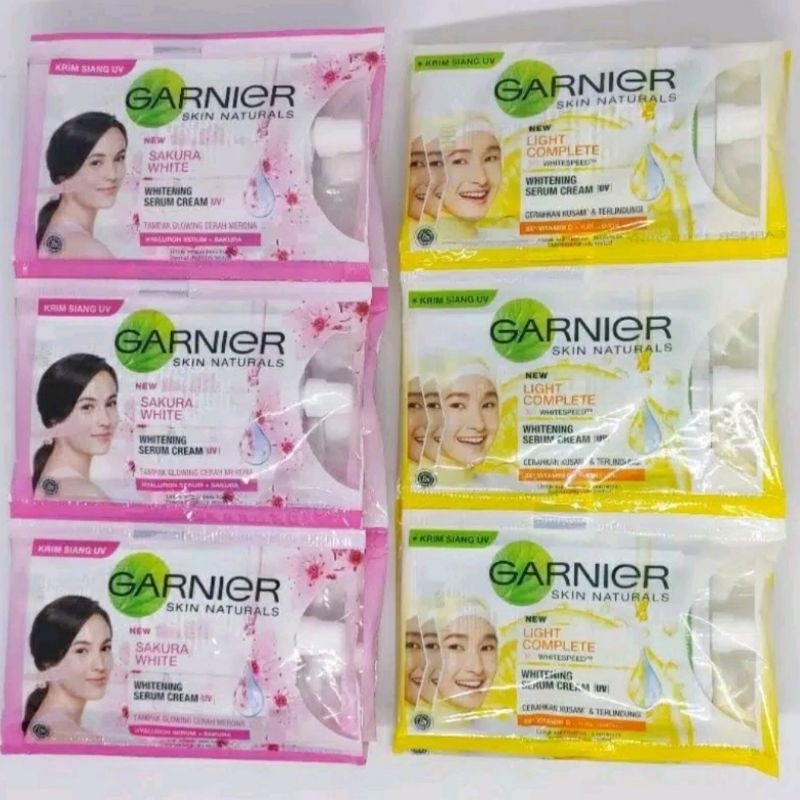 Rst - Garnier Skin Naturals Sachet 7 ml | Garnier Sakura White Cream | Garnier Light Complete | Cream Pencerah Wajah Garnier