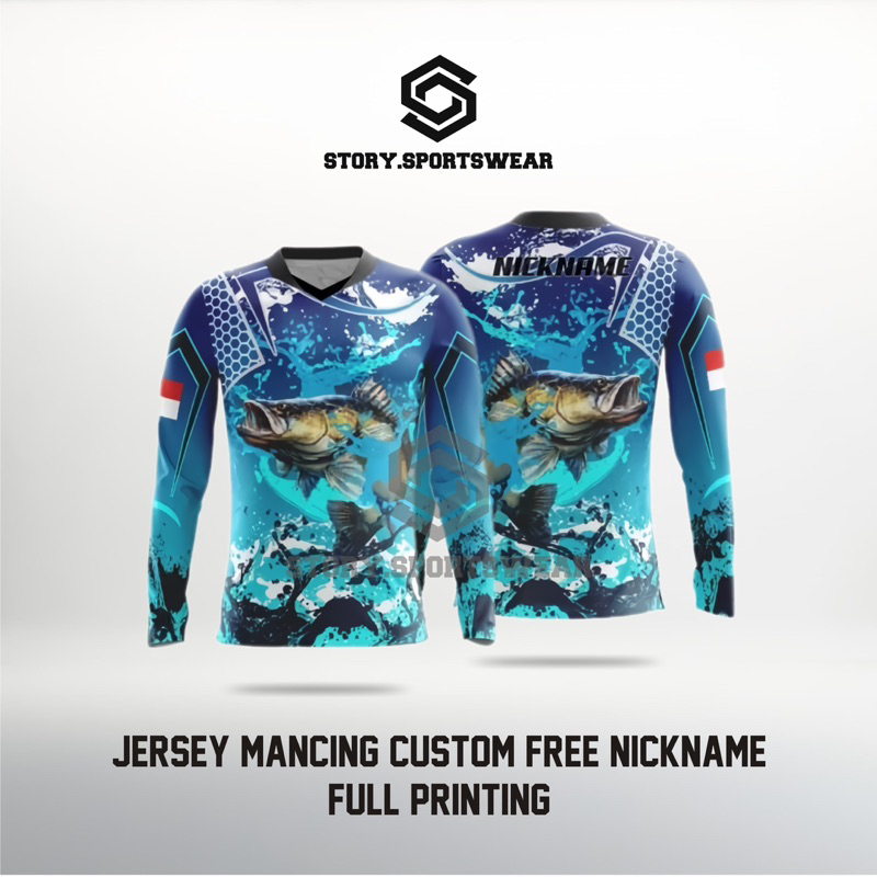 Jersey Mancing Full Printing Custom Free Nama Lengan Panjang