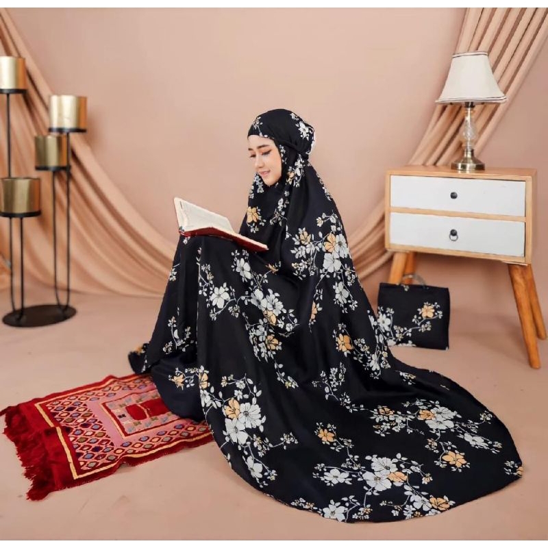 Mukena Bunga sakura Mukena katun Mukena jumbo//Mukena Traveling